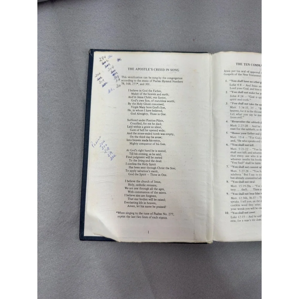 Vintage 1976 Psalter Hymnal Christian Reformed Church Doctrinal Standards Blue